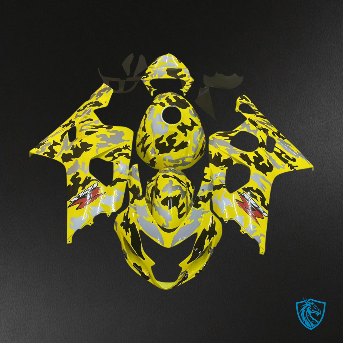 Suzuki GSXR 600-750 (2004-2005) Camo Yellow & Gray - Fairing Kit