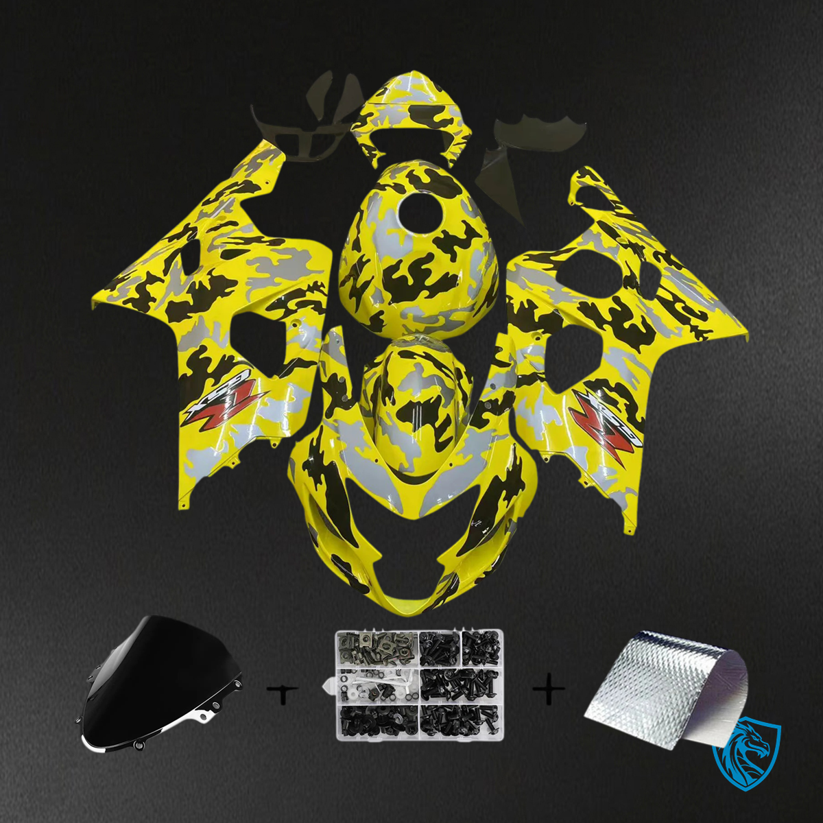 Suzuki GSXR 600-750 (2004-2005) Camo Yellow & Gray - Fairing Kit