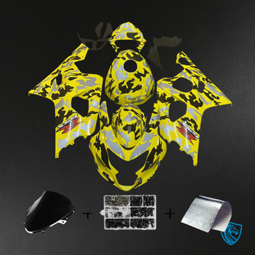 Suzuki GSXR 600-750 (2004-2005) Camo Yellow & Gray - Fairing Kit