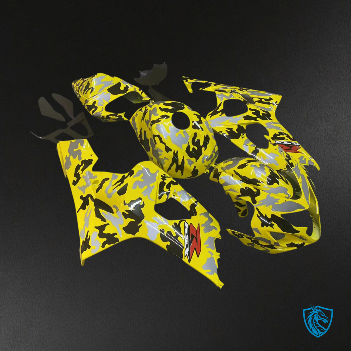 Suzuki GSXR 600-750 (2004-2005) Camo Yellow & Gray - Fairing Kit
