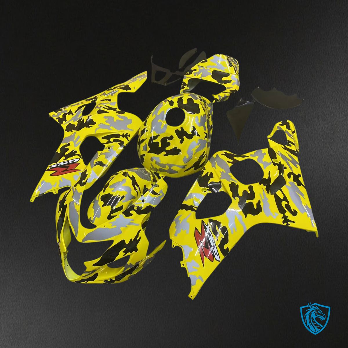 Suzuki GSXR 600-750 (2004-2005) Camo Yellow & Gray - Fairing Kit
