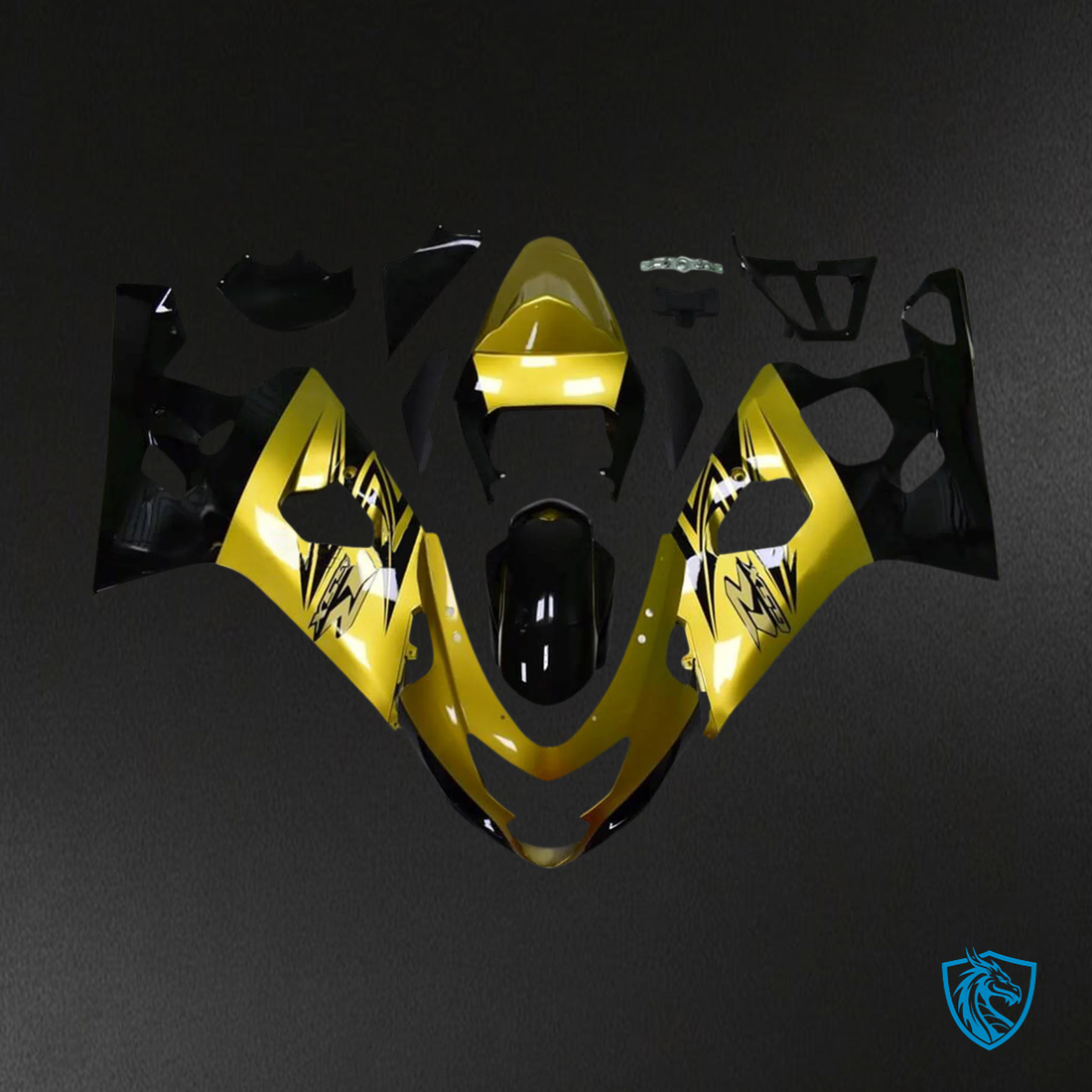 Suzuki GSXR 600-750 (2004-2005) Gold & Black - Fairing Kit