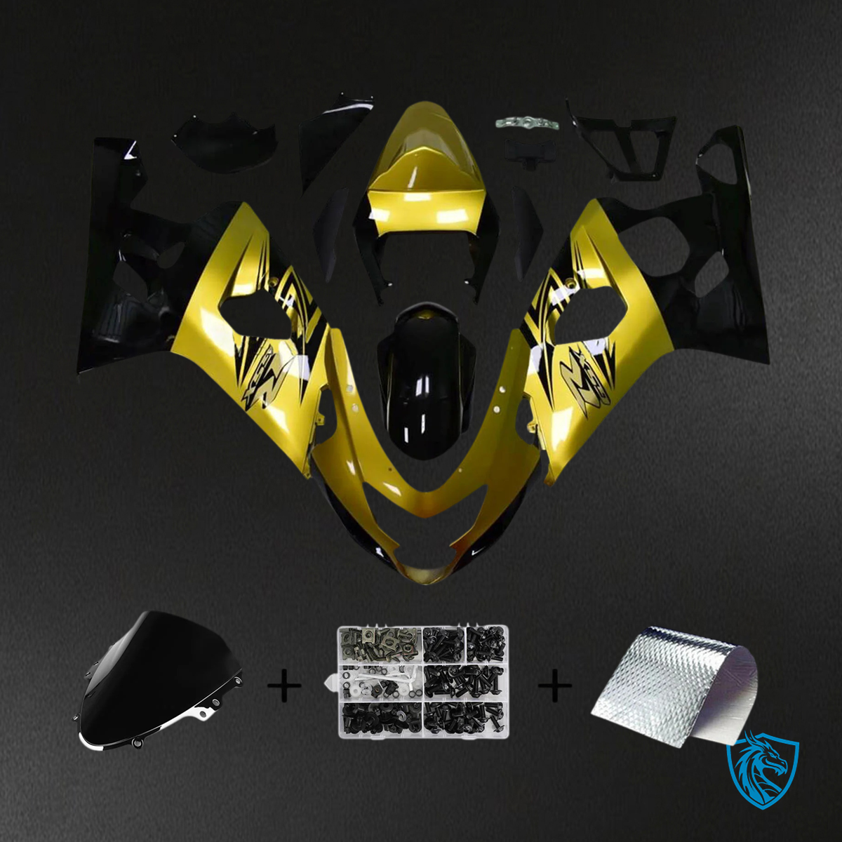 Suzuki GSXR 600-750 (2004-2005) Gold & Black - Fairing Kit