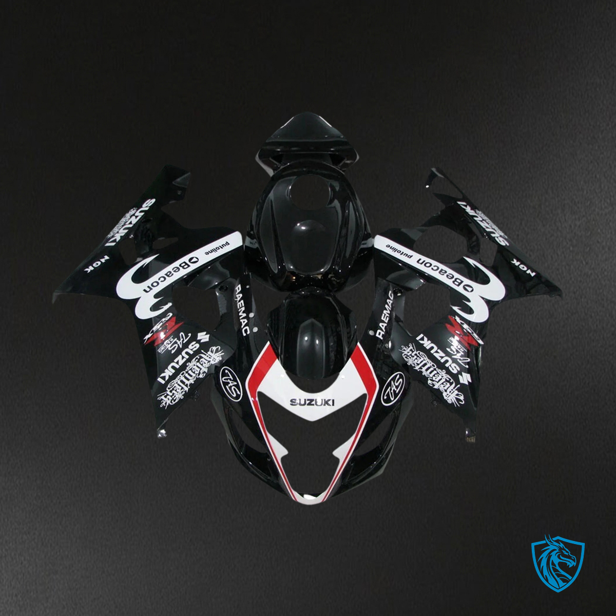Suzuki GSXR 600-750 K4 (2004-2005) White & Black Style 4 - Fairing Kit