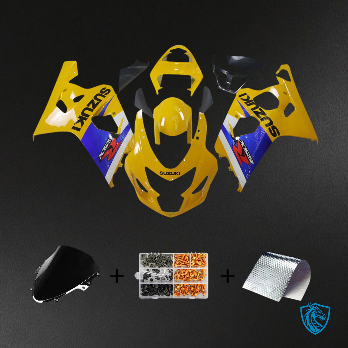 Suzuki GSXR 600-750 K4 (2004-2005) Yellow & Blue Style 2 - Fairing Kit