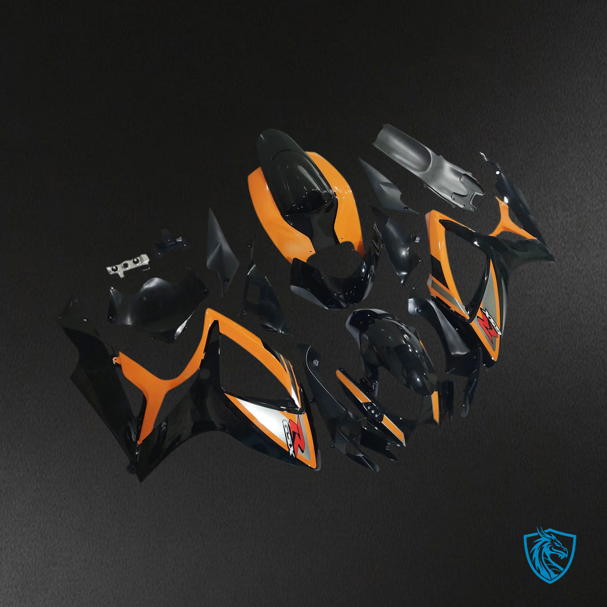 Suzuki GSXR 600-750 K6 (2006-2007) Black & Orange - Fairing kit