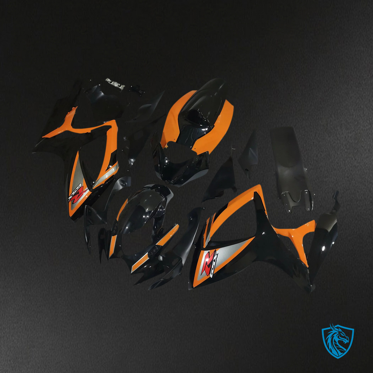 Suzuki GSXR 600-750 K6 (2006-2007) Black & Orange - Fairing kit
