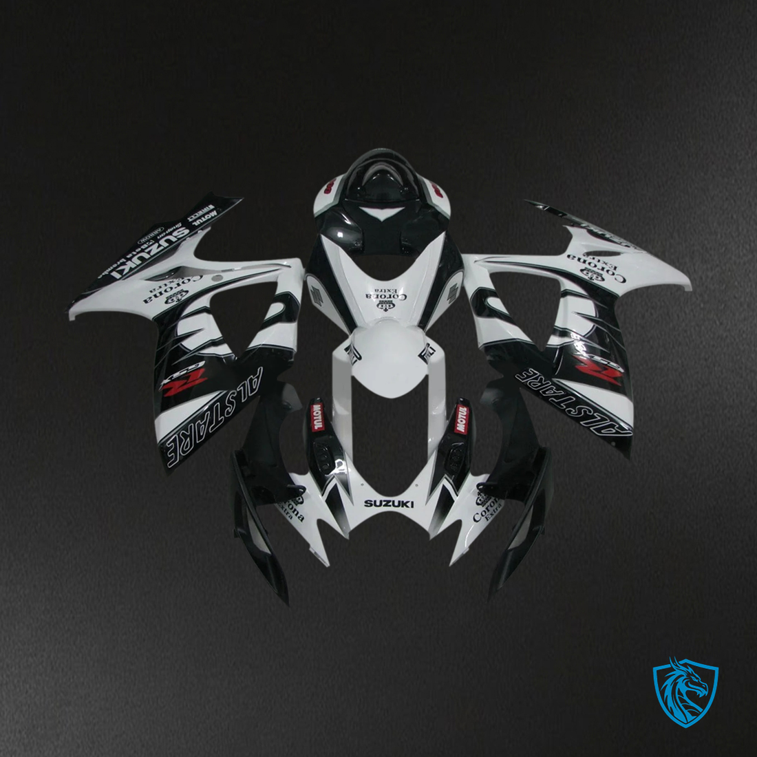 Suzuki GSXR 600-750 K6 (2006-2007) Black & White - Fairing Kit