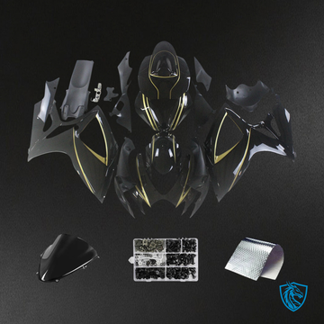 Suzuki GSXR 600-750 K6 (2006-2007) Gloss Black with Gold Stripe - Fairing Kit