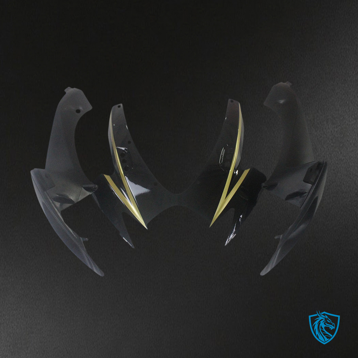 Suzuki GSXR 600-750 K6 (2006-2007) Gloss Black with Gold Stripe - Fairing Kit