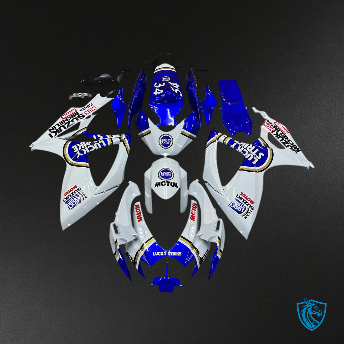 Suzuki GSXR 600-750 K6 (2006-2007) White with Blue Logo - Fairing Kit