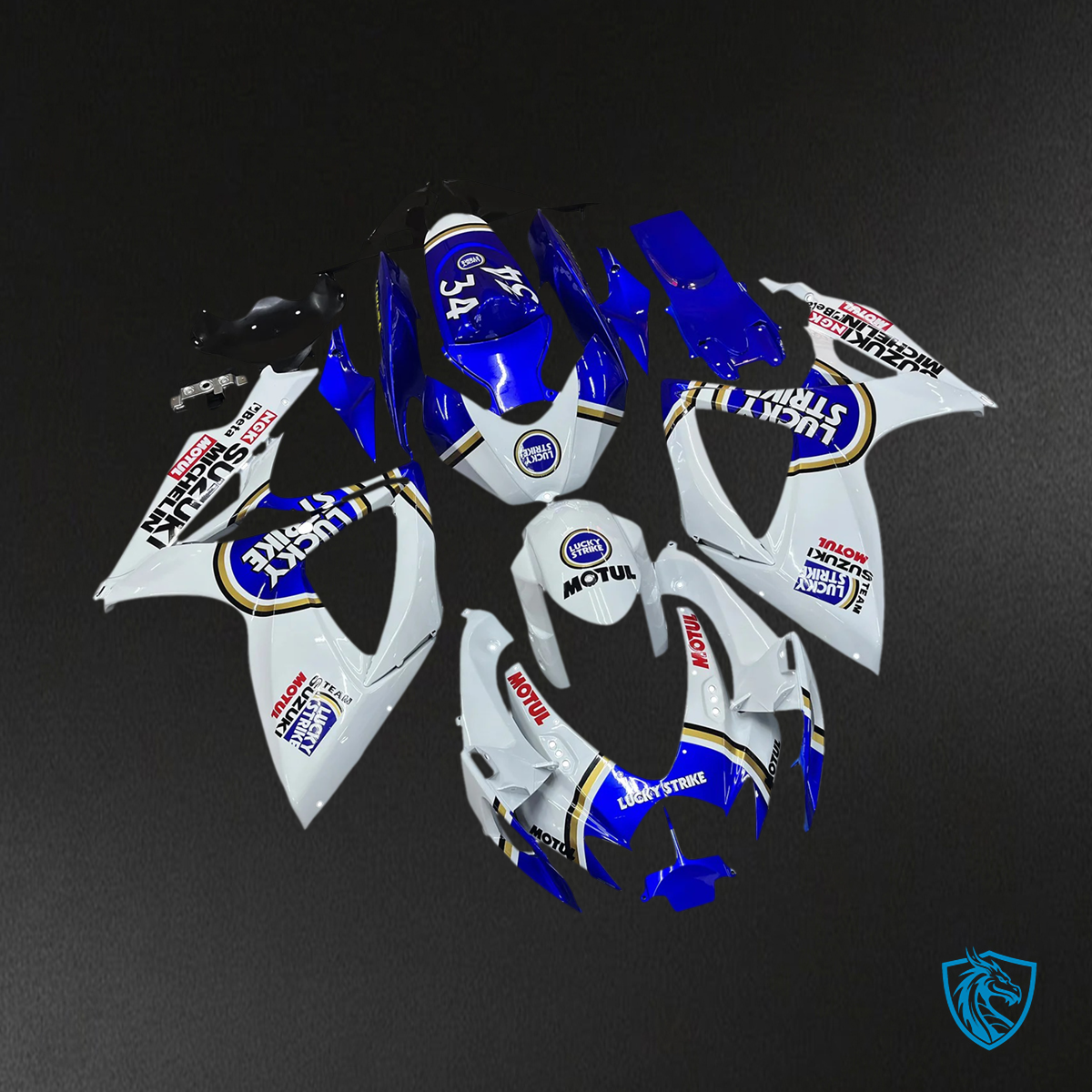 Suzuki GSXR 600-750 K6 (2006-2007) White with Blue Logo - Fairing Kit