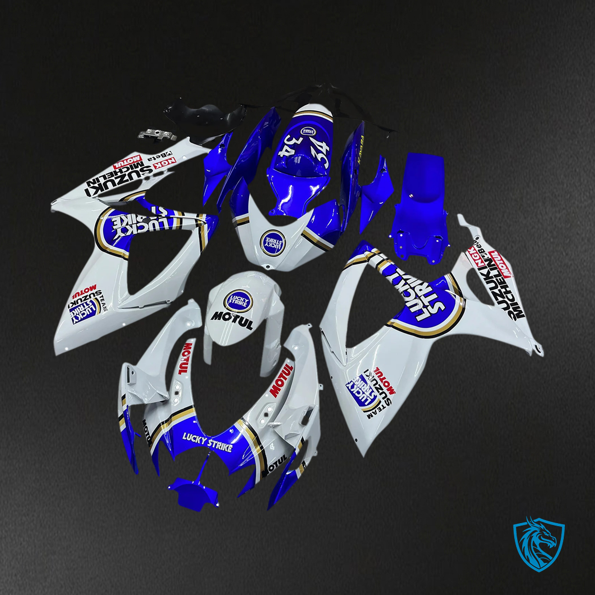 Suzuki GSXR 600-750 K6 (2006-2007) White with Blue Logo - Fairing Kit