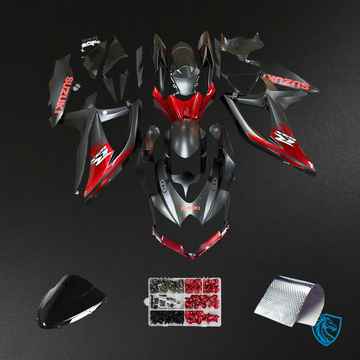 Suzuki GSXR 600-750 K8 (2008-2010) Black & Red Accents - Fairing Kit