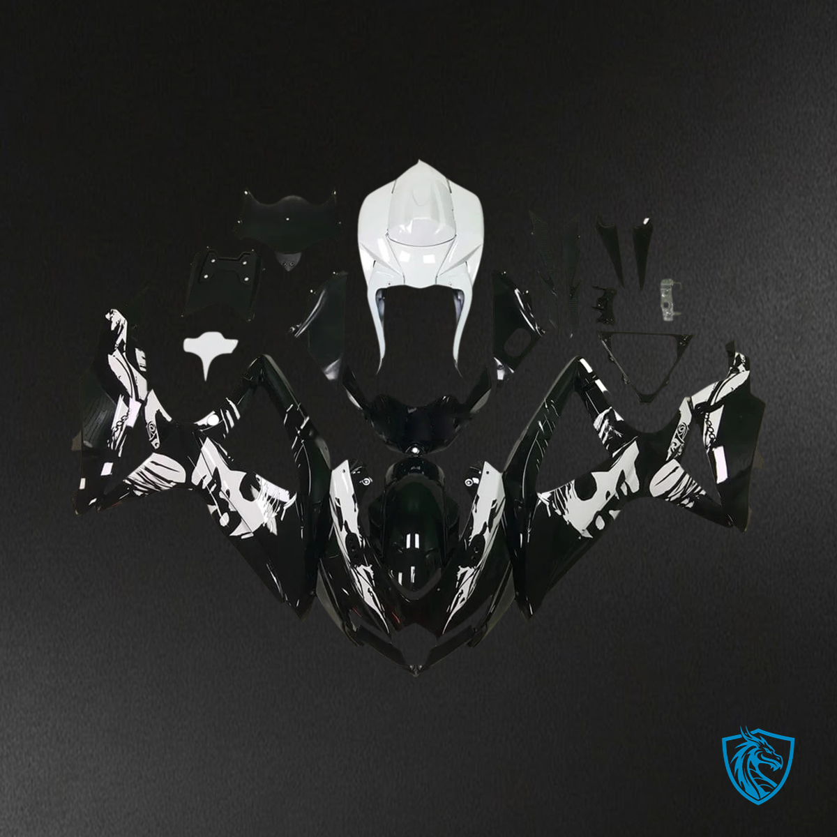 Suzuki GSXR 600-750 K8 (2008-2010) Black & White Accents - Fairing Kit