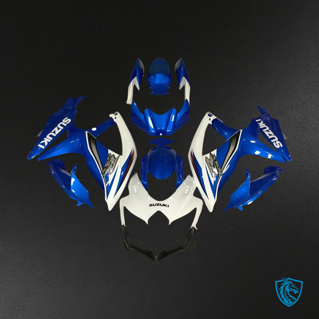 Suzuki GSXR 600-750 K8 (2008-2010) Blue & White Style 1 - Fairing Kit