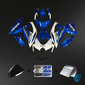 Suzuki GSXR 600-750 K8 (2008-2010) Blue & White Style 1 - Fairing Kit