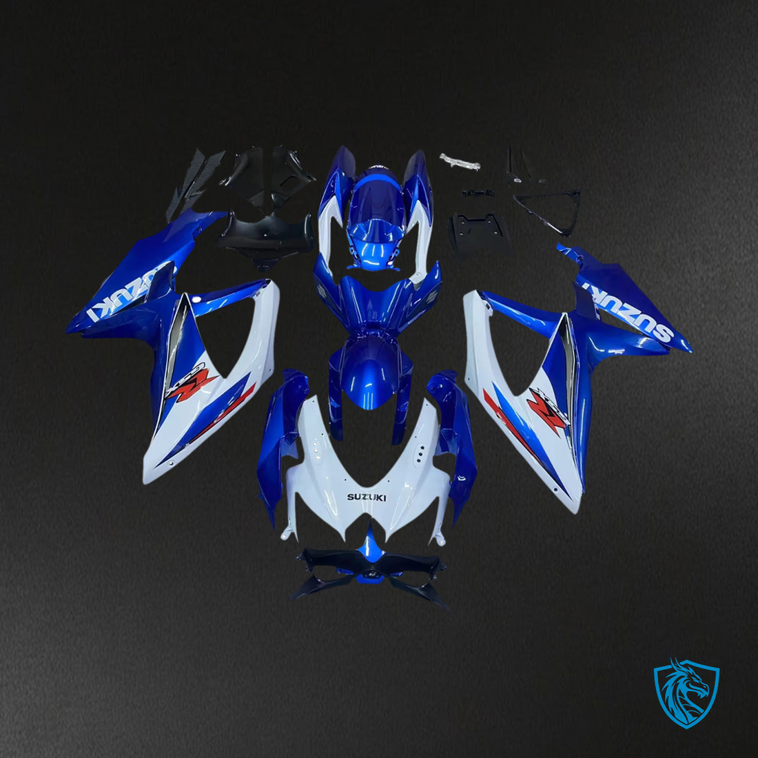 Suzuki GSXR 600-750 K8 (2008-2010) Blue & White Style 3 - Fairing Kit