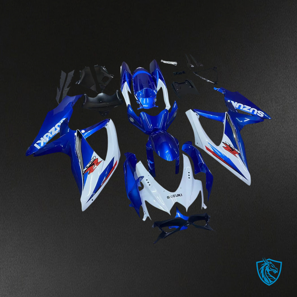 Suzuki GSXR 600-750 K8 (2008-2010) Blue & White Style 3 - Fairing Kit
