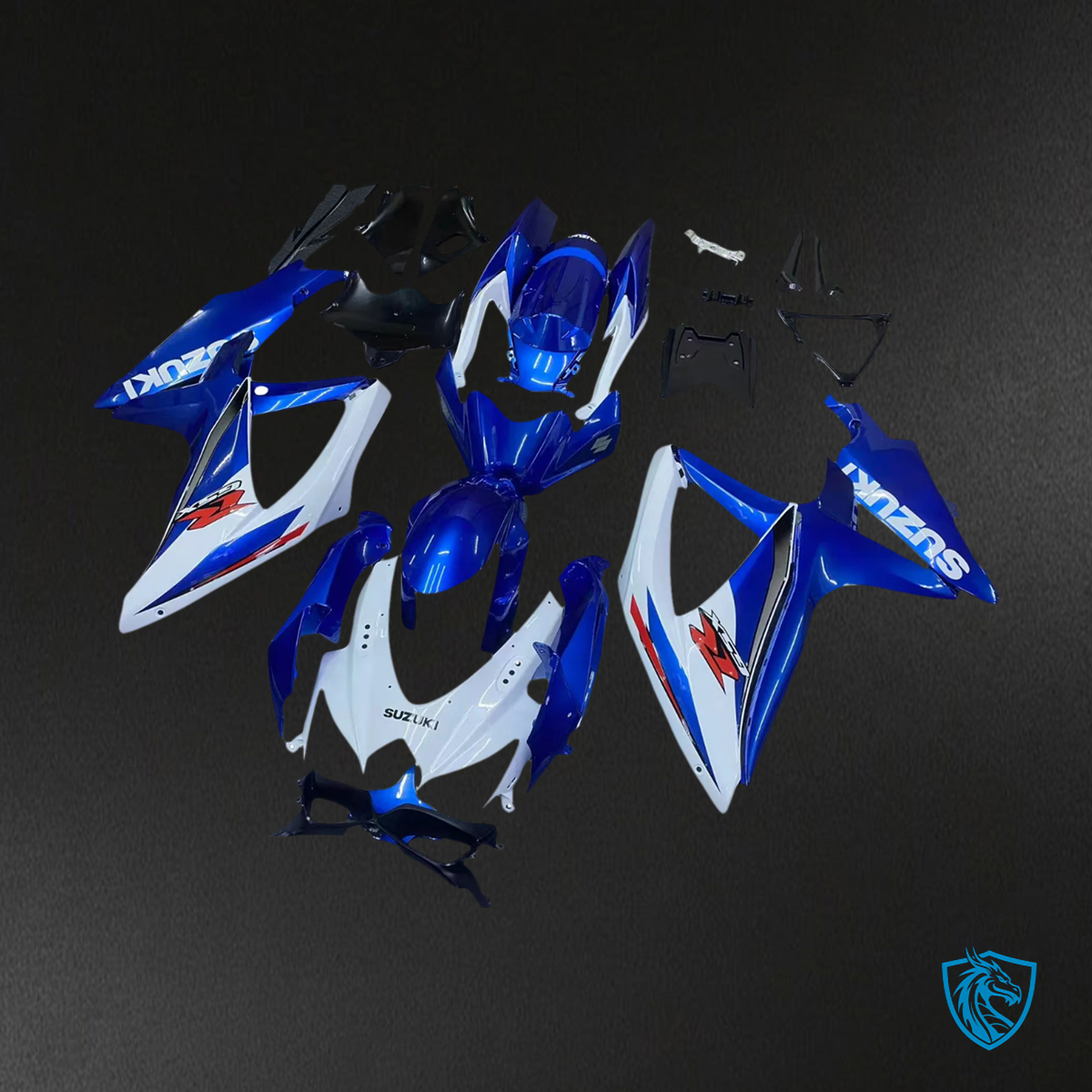 Suzuki GSXR 600-750 K8 (2008-2010) Blue & White Style 3 - Fairing Kit