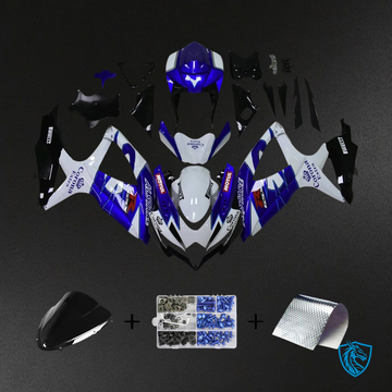 Suzuki GSXR 600-750 K8 (2008-2010) Blue & White Style 5 - Fairing Kit