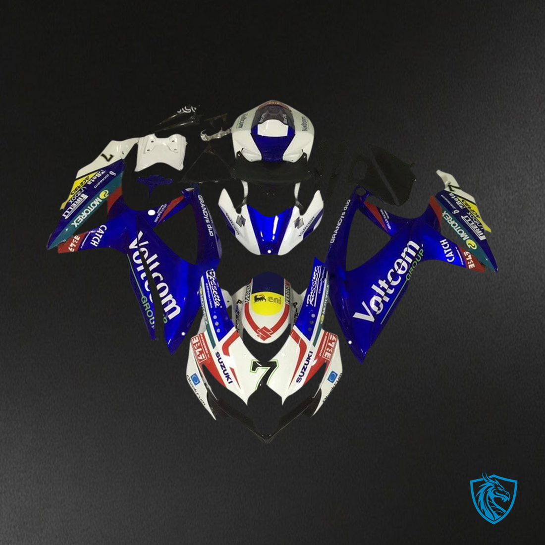 Suzuki GSXR 600-750 K8 (2008-2010) Blue & White Style 6 - Fairing Kit
