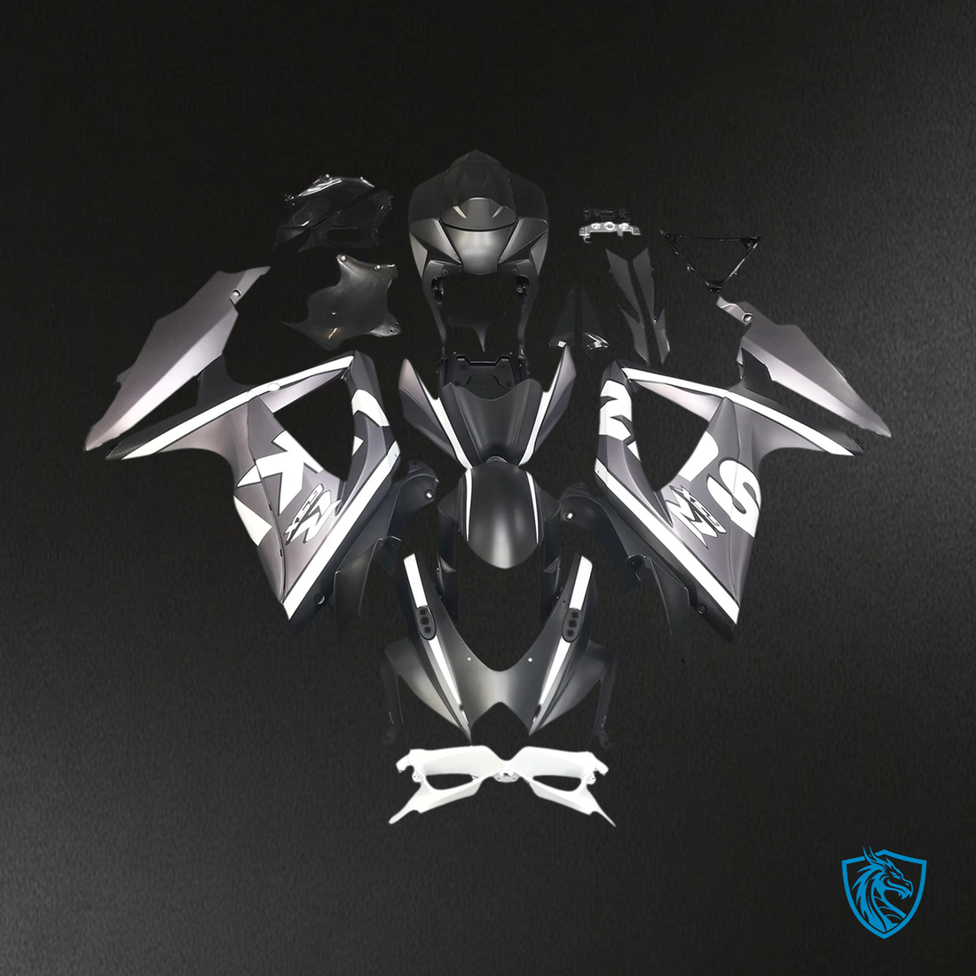 Suzuki GSXR 600-750 K8 (2008-2010) Gray & Black - Fairing Kit