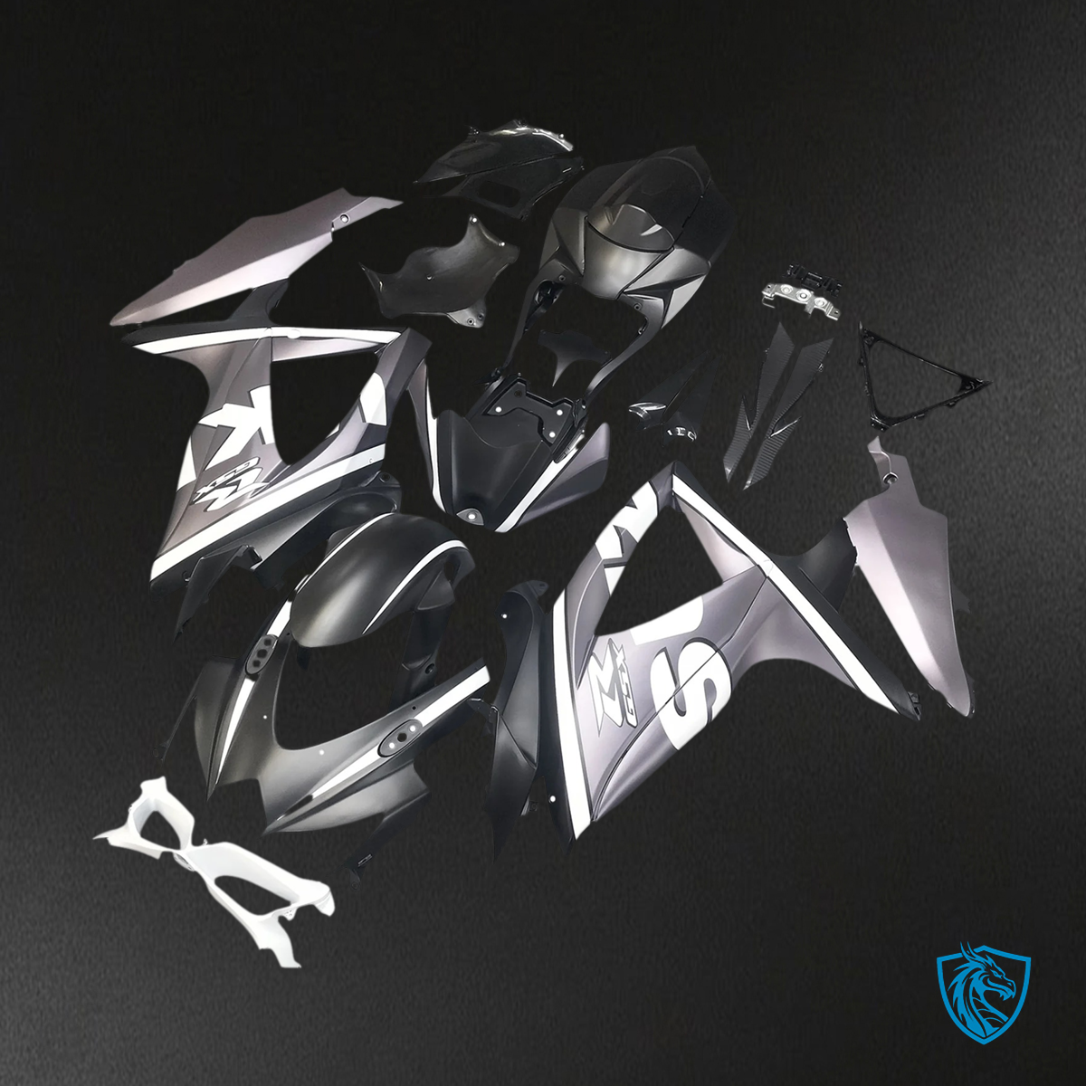 Suzuki GSXR 600-750 K8 (2008-2010) Gray & Black - Fairing Kit