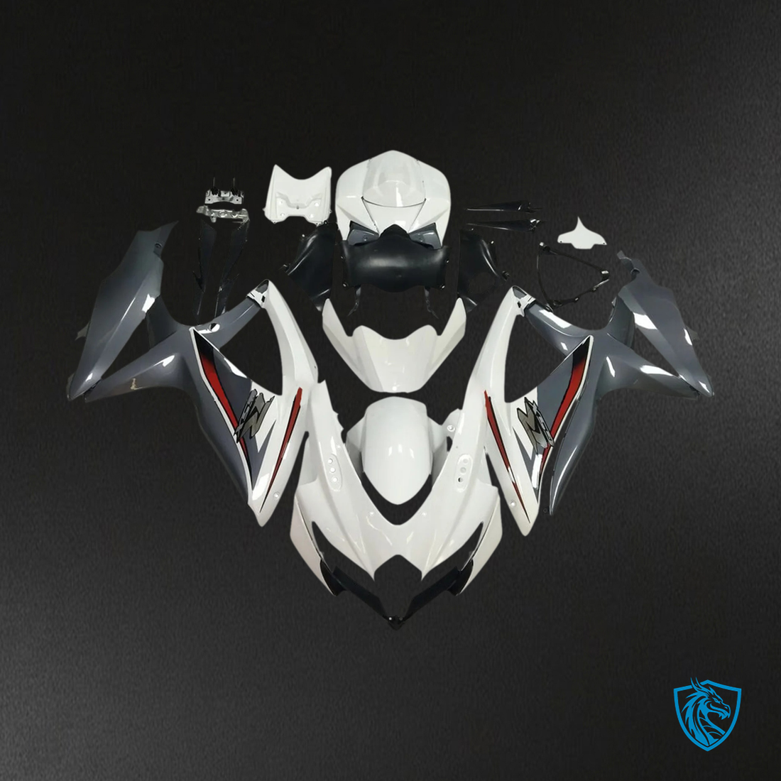 Suzuki GSXR 600-750 K8 (2008-2010) Gray & White - Fairing Kit