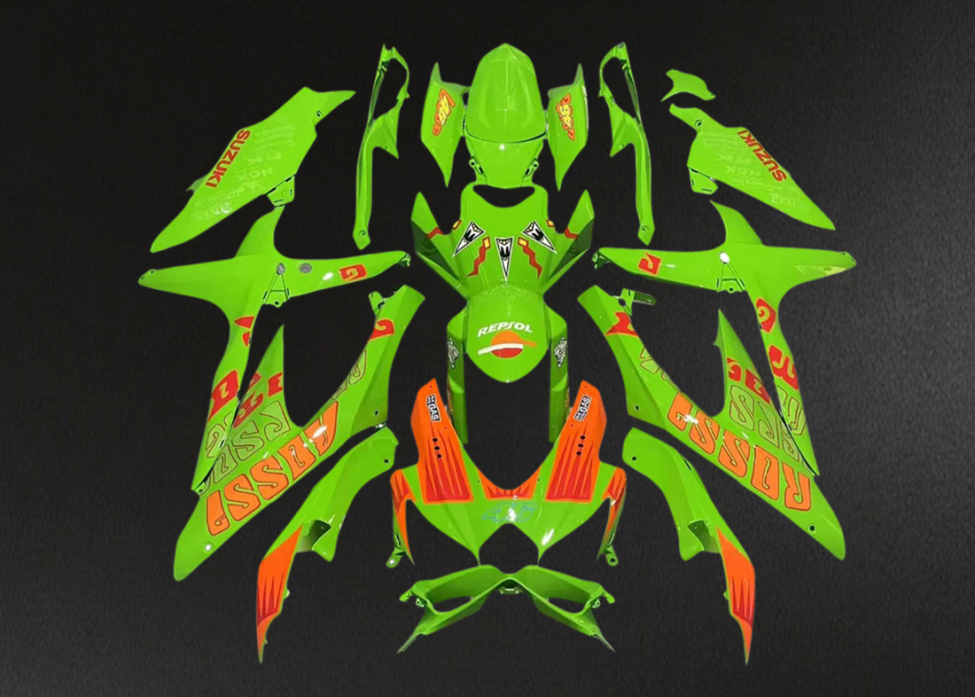 Suzuki GSXR 600-750 K8 (2008-2010) Green & Orange - Fairing Kit