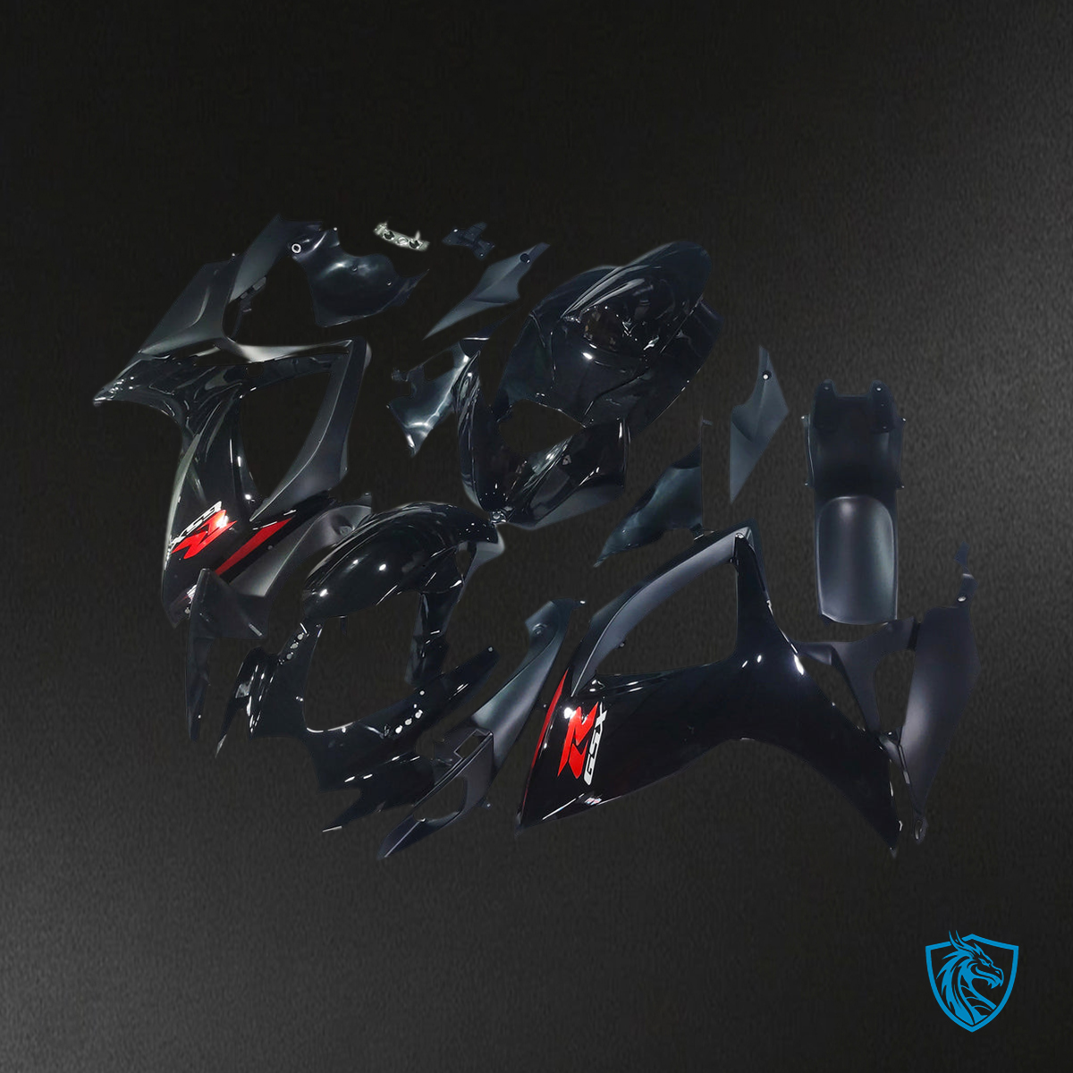 Suzuki GSXR 600-750 (2006-2007) Black & Red K6 - Custom ABS Fairing Kit