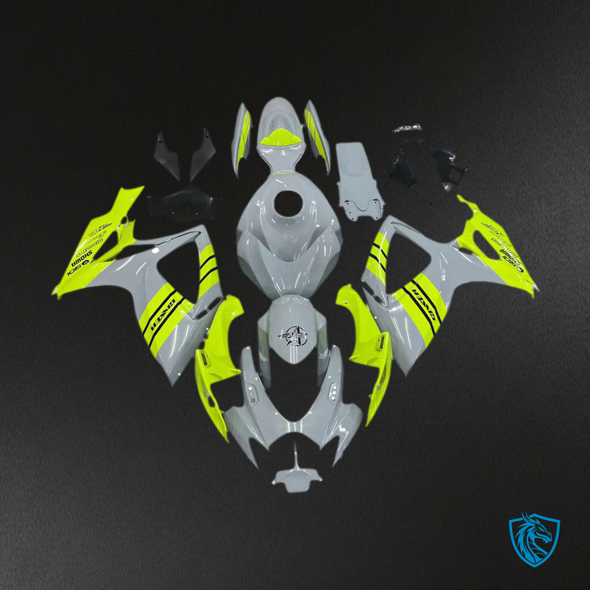 Suzuki GSXR 600-750 (2006-2007) Neon Yellow & Gray K6 - Fairing Kit | ABS Bodywork