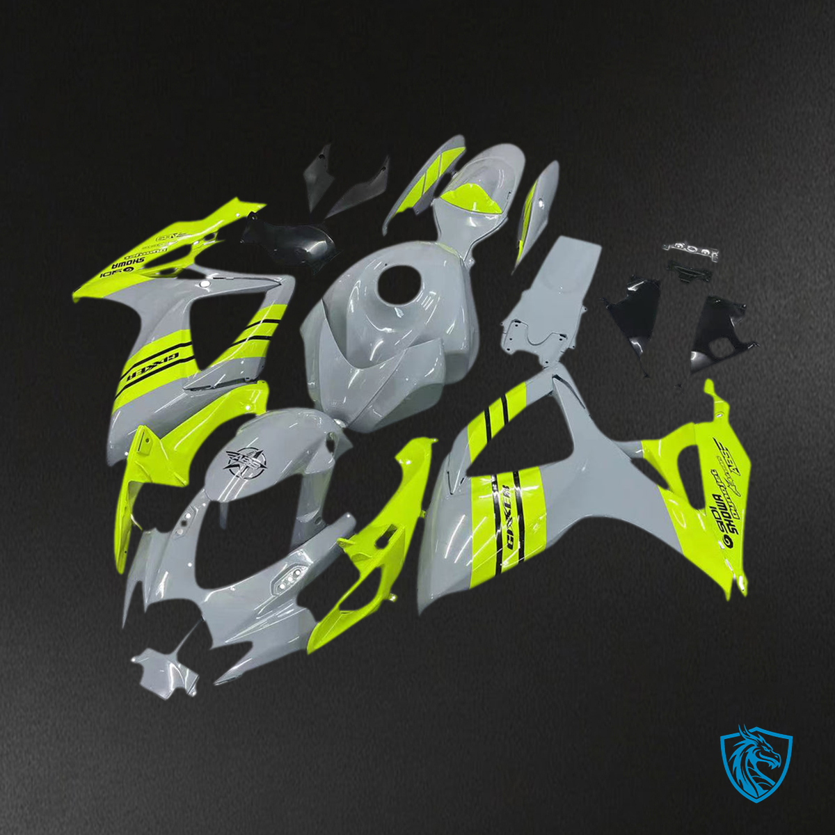 Suzuki GSXR 600-750 (2006-2007) Neon Yellow & Gray K6 - Fairing Kit | ABS Bodywork