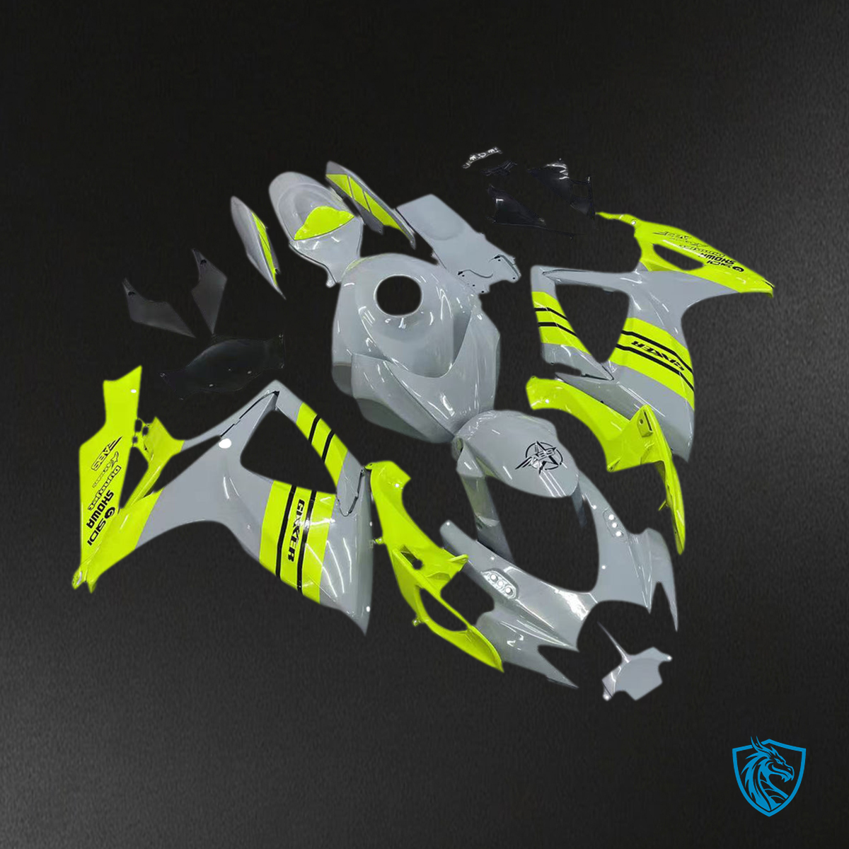 Suzuki GSXR 600-750 (2006-2007) Neon Yellow & Gray K6 - Fairing Kit | ABS Bodywork
