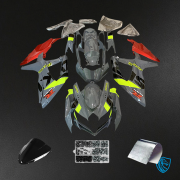 Suzuki GSXR 600-750 (2008-2010) Gray, Yellow & Red K8 body - Custom ABS Fairing Kit