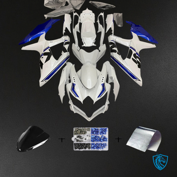 Suzuki GSXR 600-750 (2008-2010) White & Blue K8 body plastic - Fairing Kit | ABS Bodywork