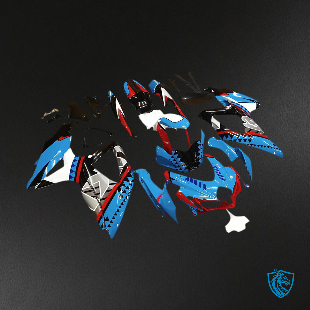 Suzuki GSXR 600-750 (2008-2010) White, Blue & Red K8 body plastic - Custom ABS Fairing Kit