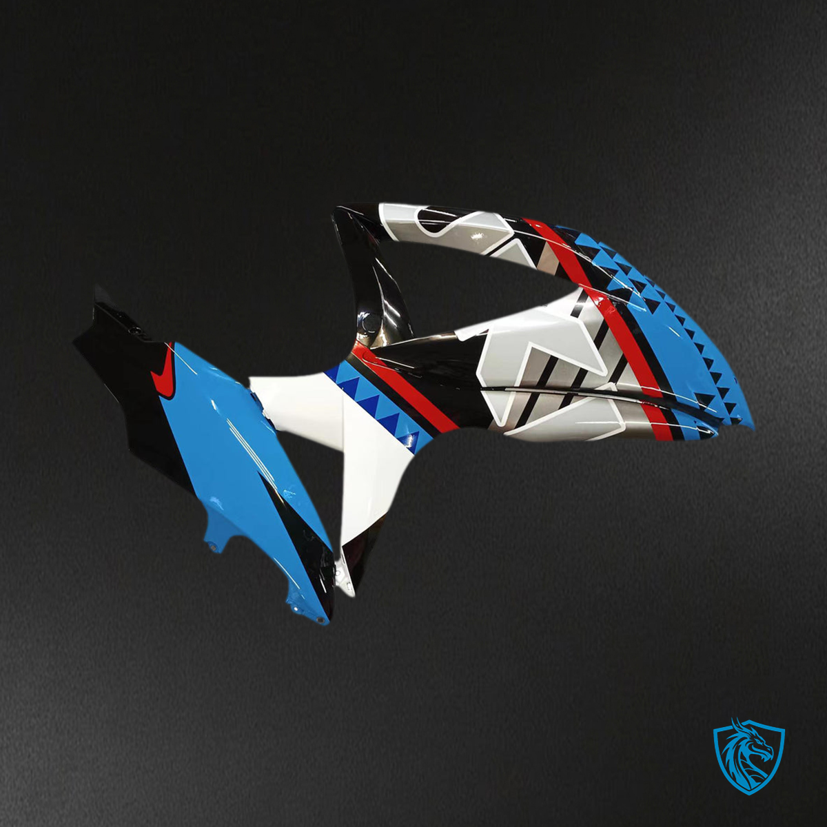 Suzuki GSXR 600-750 (2008-2010) White, Blue & Red K8 body plastic - Custom ABS Fairing Kit