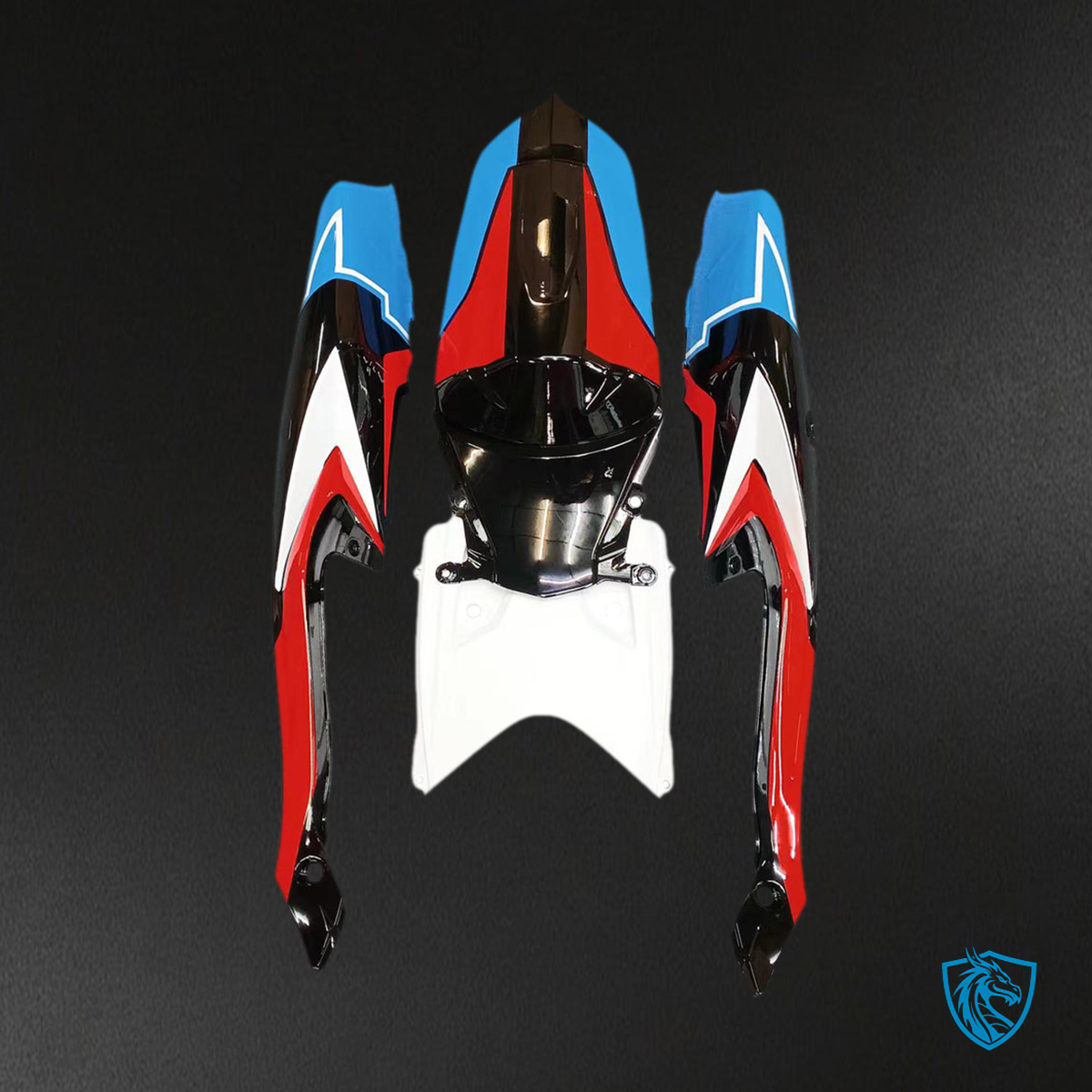 Suzuki GSXR 600-750 (2008-2010) White, Blue & Red K8 body plastic - Custom ABS Fairing Kit