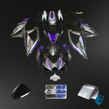 Suzuki GSXR 600-750 (2008-2010) Pink & Silver K8 Fairing Kit - Aftermarket ABS Bodywork