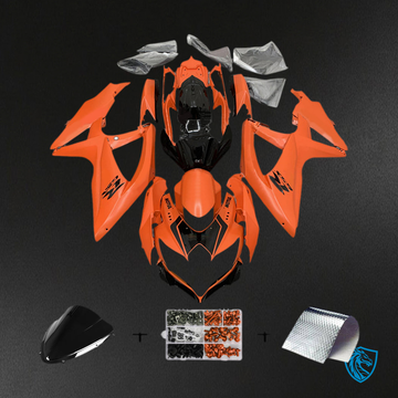Suzuki GSXR 600-750 (2008-2010) Orange & Black K8 - MERGEment Motorcycle Fairings Kit