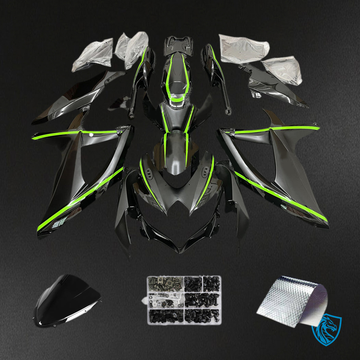Suzuki GSXR 600-750 (2008-2010) Black & Green K8 - MERGEment Motorcycle Fairings Kit