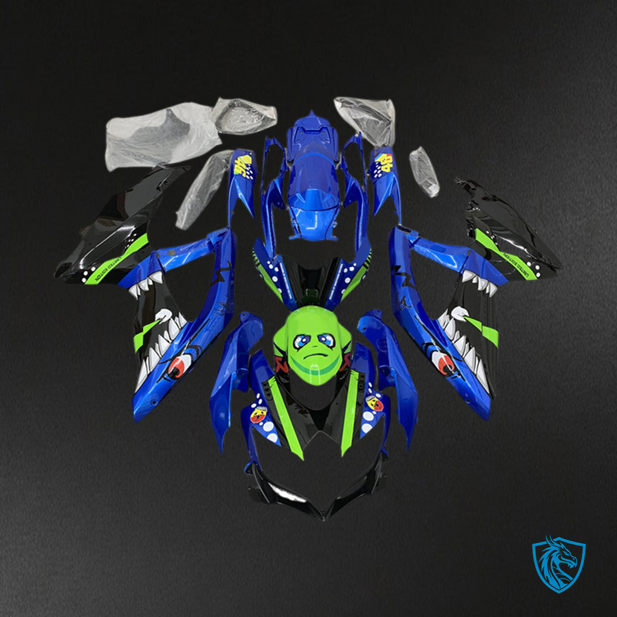 Suzuki GSXR 600-750 (2008-2010) Blue & Green K8 Fairing Kit - Aftermarket ABS Bodywork