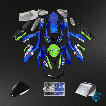 Suzuki GSXR 600-750 (2008-2010) Blue & Green K8 Fairing Kit - Aftermarket ABS Bodywork