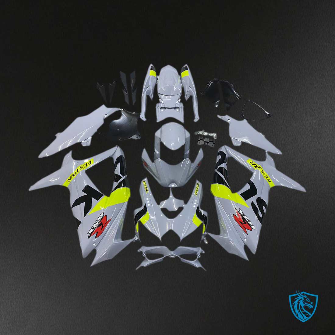 Suzuki GSXR 600-750 (2008-2010) Gray & Neon Yellow K8 - Fairing Kit | ABS Bodywork