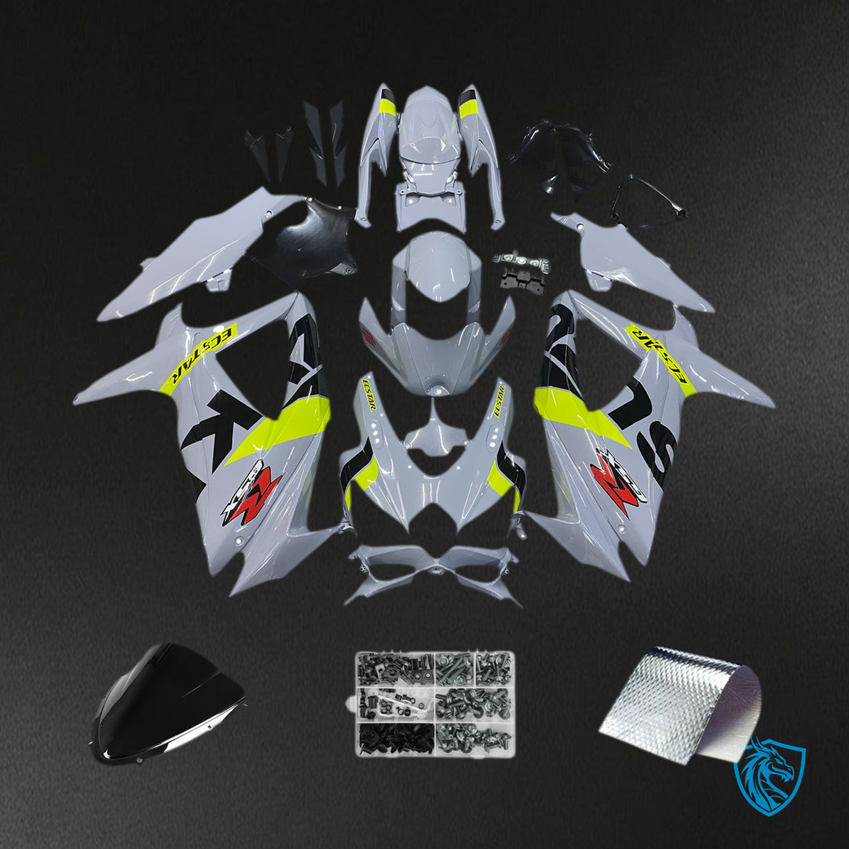 Suzuki GSXR 600-750 (2008-2010) Gray & Neon Yellow K8 - Fairing Kit | ABS Bodywork