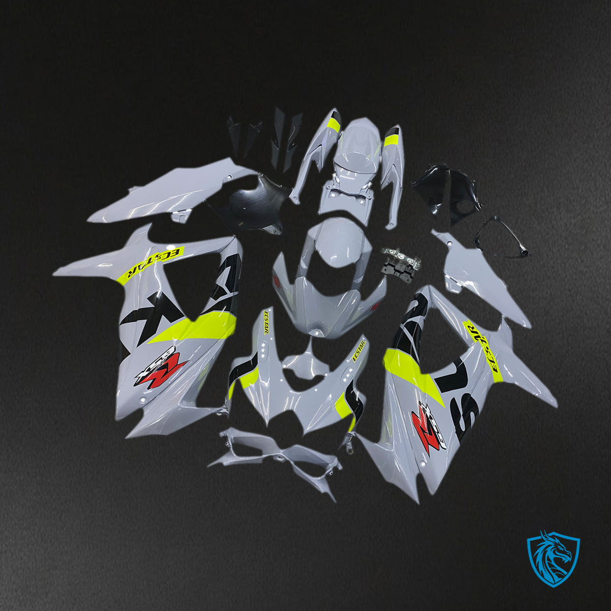 Suzuki GSXR 600-750 (2008-2010) Gray & Neon Yellow K8 - Fairing Kit | ABS Bodywork