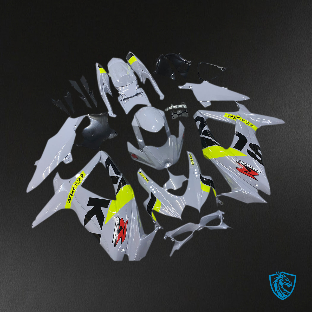 Suzuki GSXR 600-750 (2008-2010) Gray & Neon Yellow K8 - Fairing Kit | ABS Bodywork