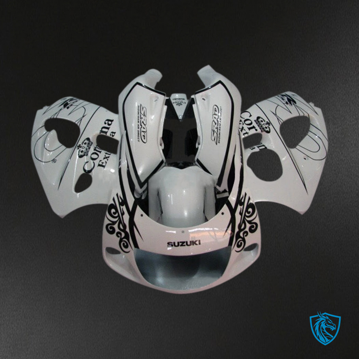 Suzuki GSXR600 (1996-2000) Gloss White & Black Fairing Kit - Aftermarket ABS Bodywor