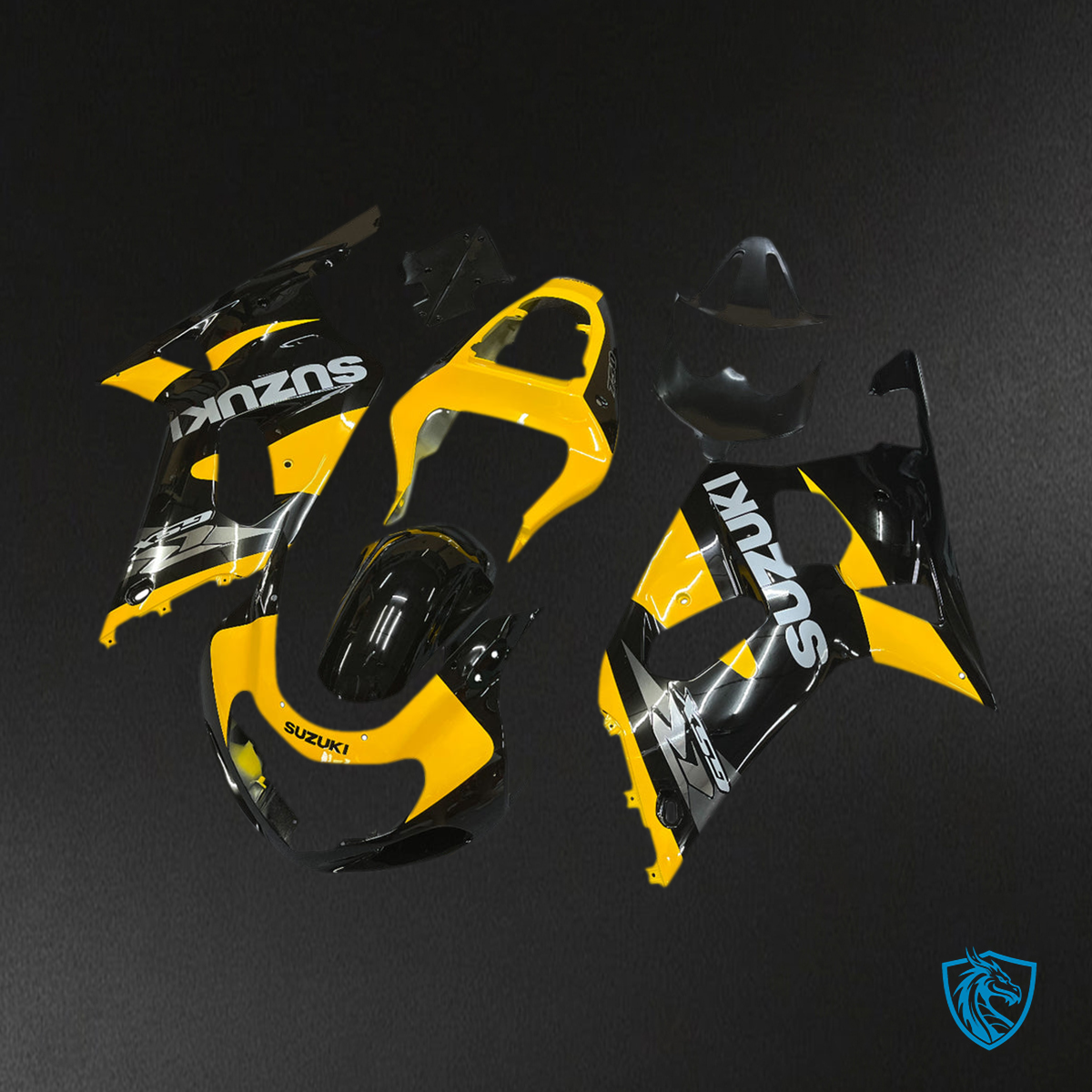 Suzuki GSXR 600 (2001-2003) Black & Yellow Racing Generic - Custom ABS Fairing Kit